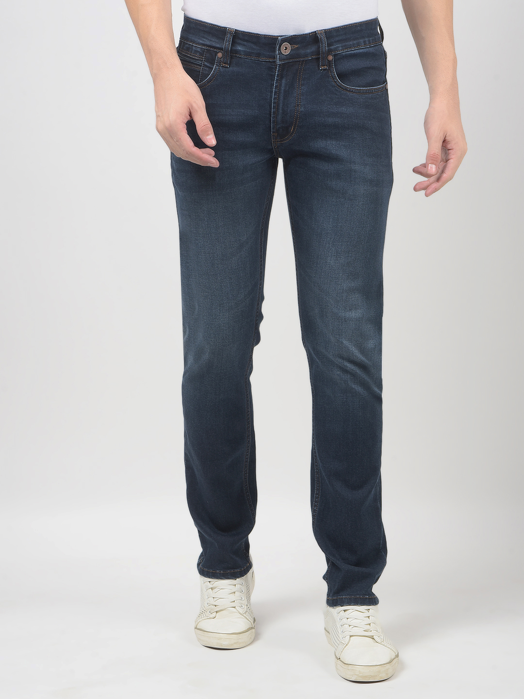Numero Uno Men Solid Dark Blue Jeans